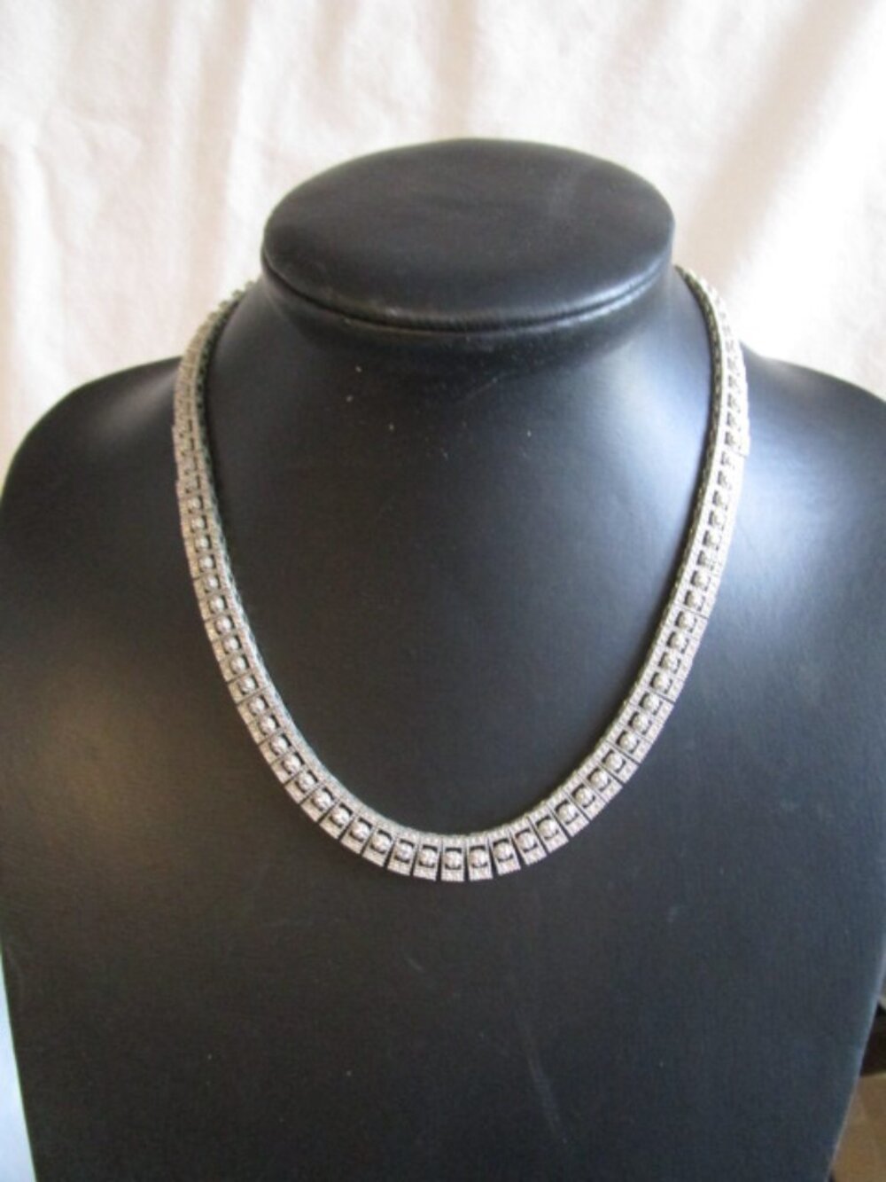 16" Silver Tone Necklace Clasp Stamped 925 Not Signed.